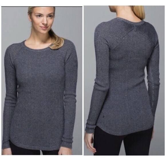Lululemon sweater Womens size 4 Gray Cabin Yogi Sweater merino wool - Picture 9 of 9
